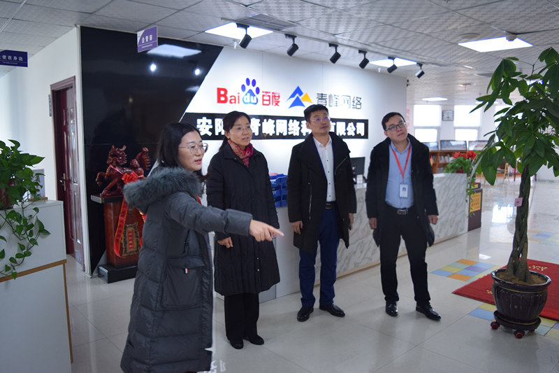 中共河南省委網(wǎng)信辦社評(píng)處處長李麗同志，中共安陽市委網(wǎng)信辦副主任、市互聯(lián)網(wǎng)行業(yè)黨委書記王曉萌同志蒞臨安陽青峰網(wǎng)絡(luò)參觀指導(dǎo)！